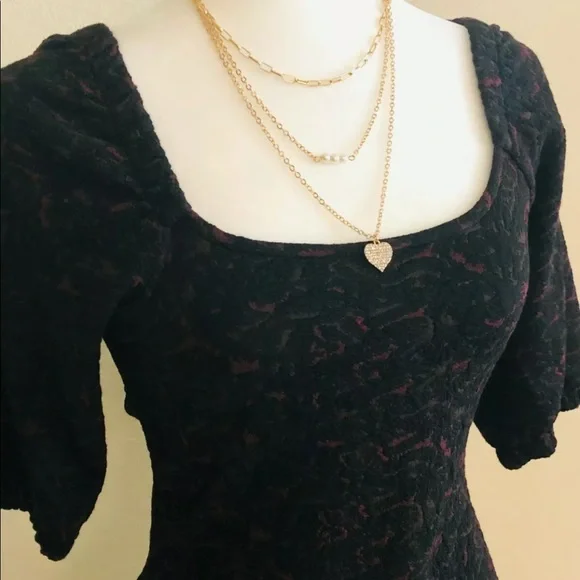 FREE PEOPLE Sunset Mini Dress COLOR BLACK COMBO SIZE XS NWT ($108) - Picture 3 of 7